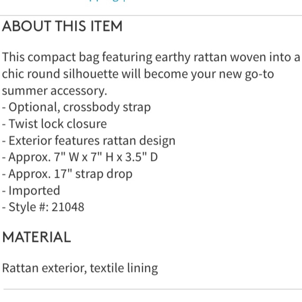 Urban Expressions Rattan Circular tote NEW!!! - Picture 6 of 6